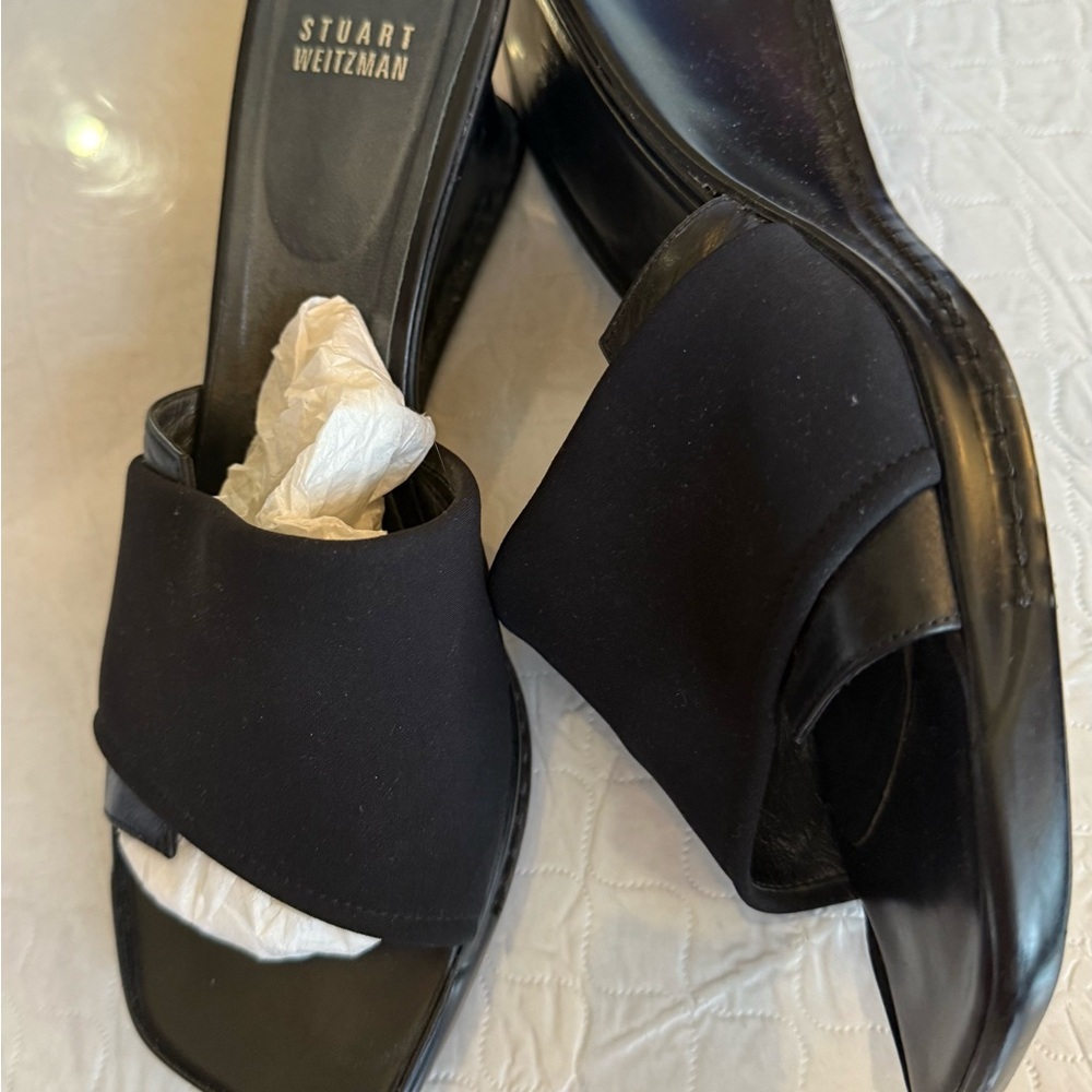 Stuart Weitzman Black Heeled Sandals NIB